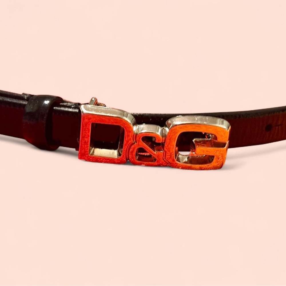 Dolce & Gabbana Black Belt with Silver Logo Buckle